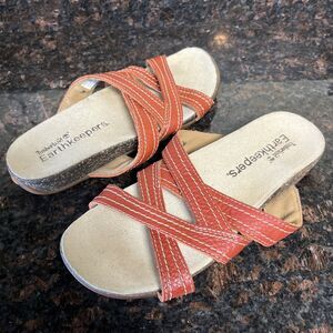 Timberland Barestep Slides Leather Women Sandals Size 7 Slip On Shoe 3860R